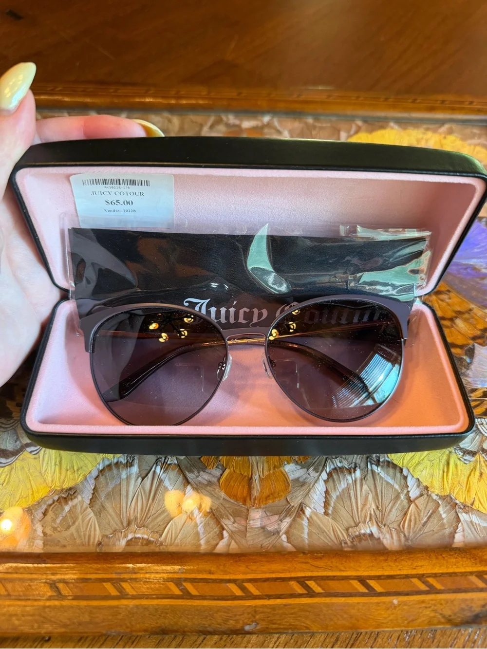 Juicy Couture NWT Black Gradient Round Cat Eye Sunglasses